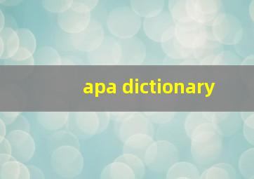 apa dictionary